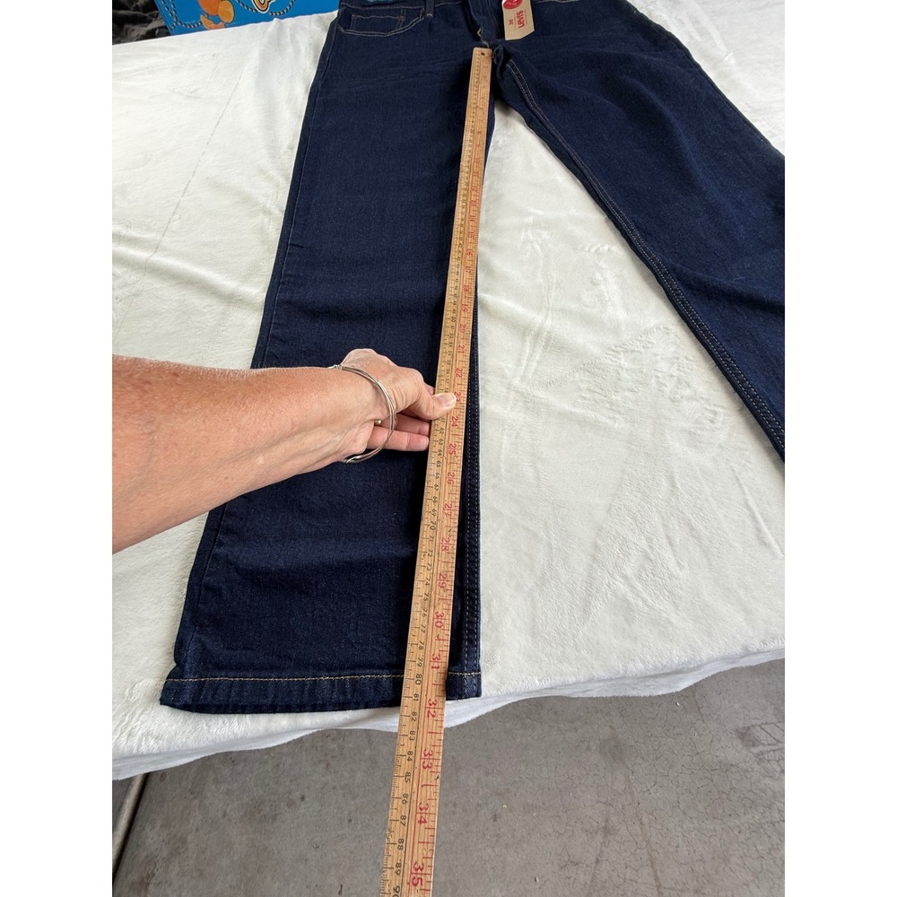 Levis 514 Straight Leg Jeans Mens 34x32 Dark Wash Indigo Stretch - Picture 10 of 12